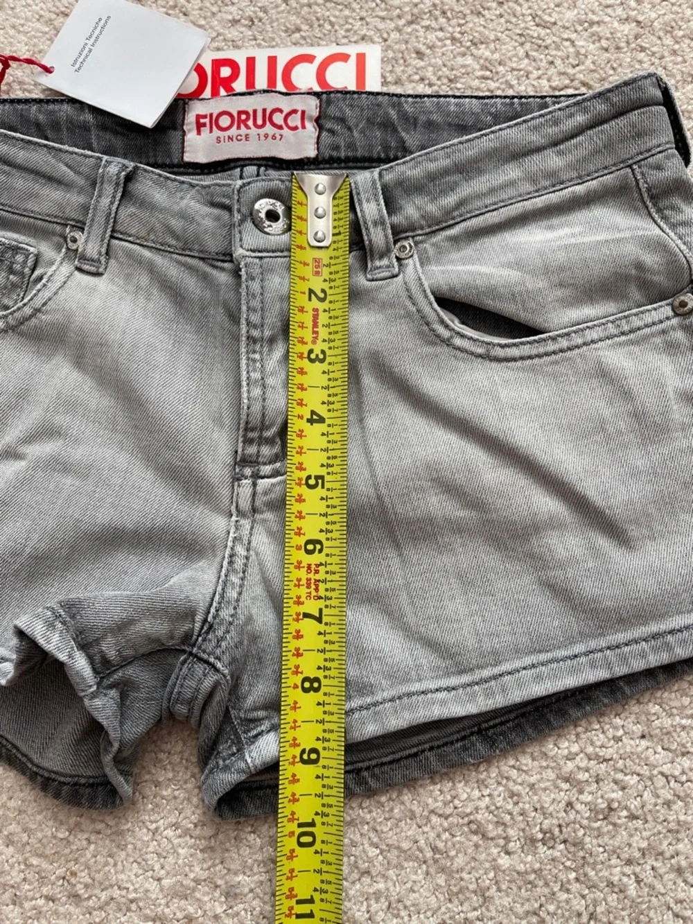 Fiorucci Light Gray Denim Short Shorts